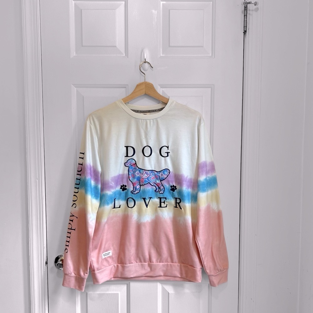 Simply Southern Dog Lover Embroidered Sweatshirt Size M - Picture 13 of 13